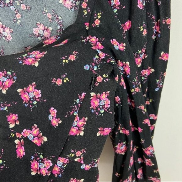 NEW AFRM Hart Floral Print Peplum Cutout Top Bohemian Nordstrom Bell Sleeve Boho - Picture 9 of 15